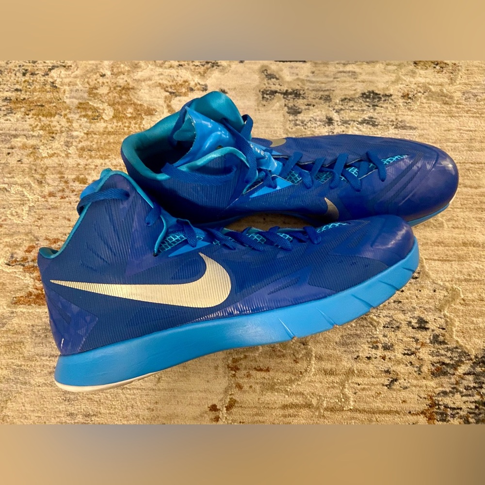 Nike Lunar Hyperquickness Blue High-Top Basketball Sneakers